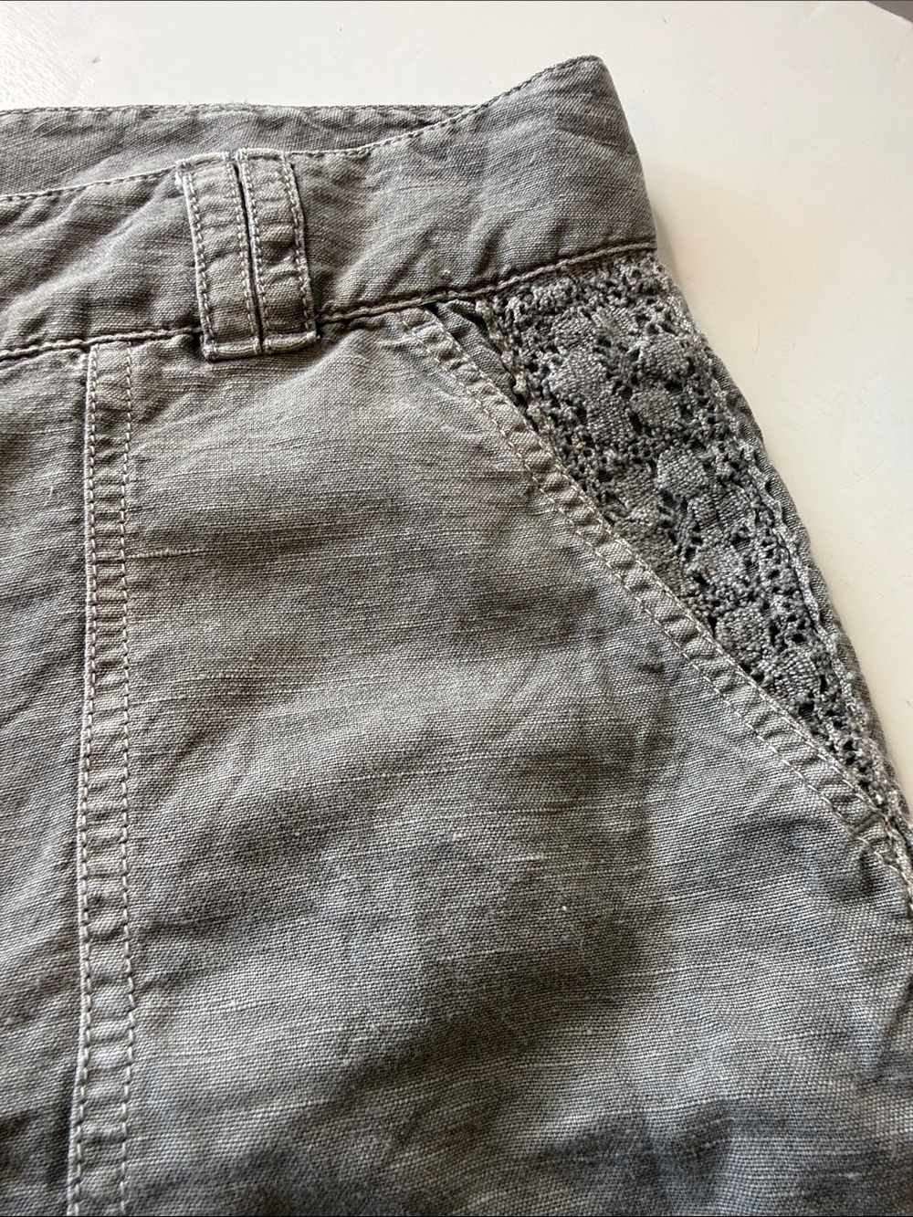 Sundance Linen / Cotton Blend Utility Shorts Gray Size 16 - Picture 13 of 13